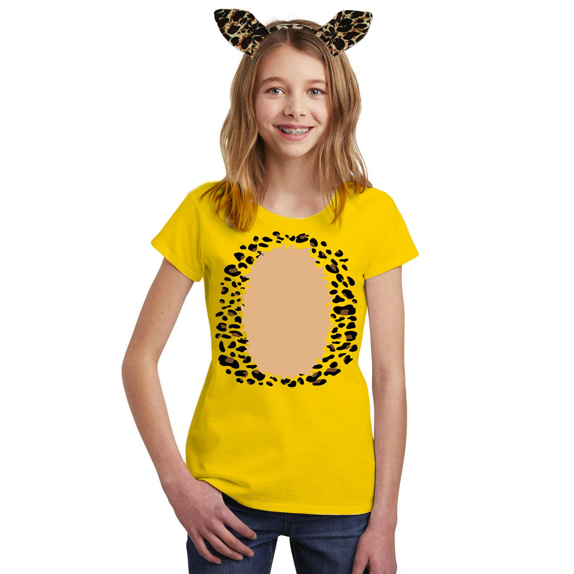 Halloween Costume Leopard Big Kid Costume T Shirt with Leopard Ears Headband Shirts Old Glory