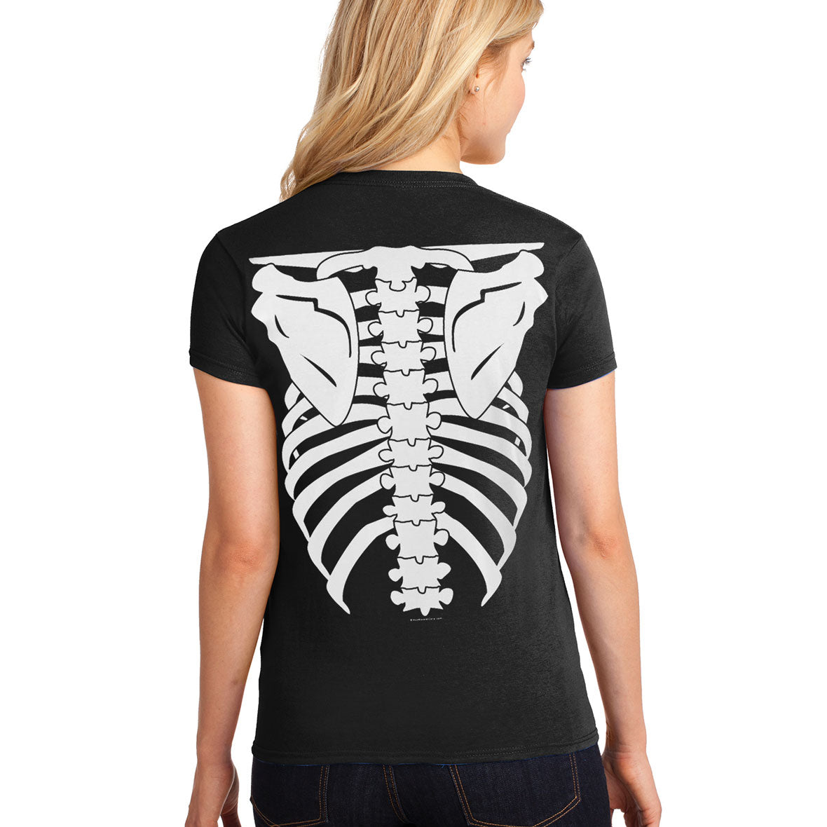 Halloween Costume Glow In The Dark Skeleton Juniors Costume T Shirt Juniors T-Shirts Old Glory