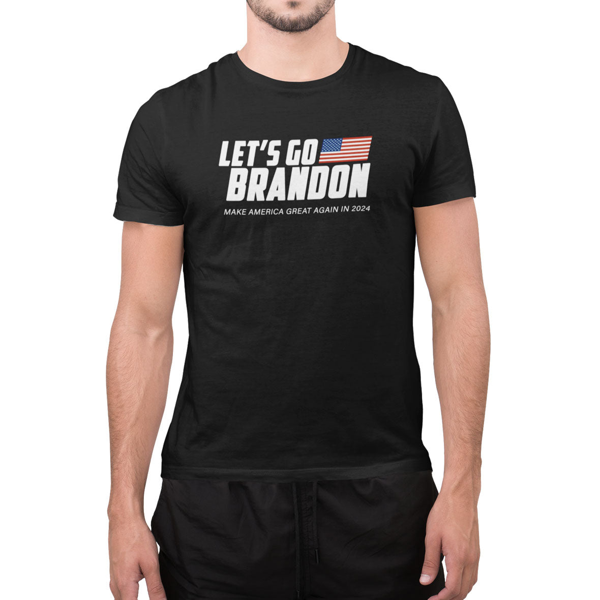 Election 2024 Let's Go Brandon MAGA Mens T Shirt Men's T-Shirts Old Glory SM Black