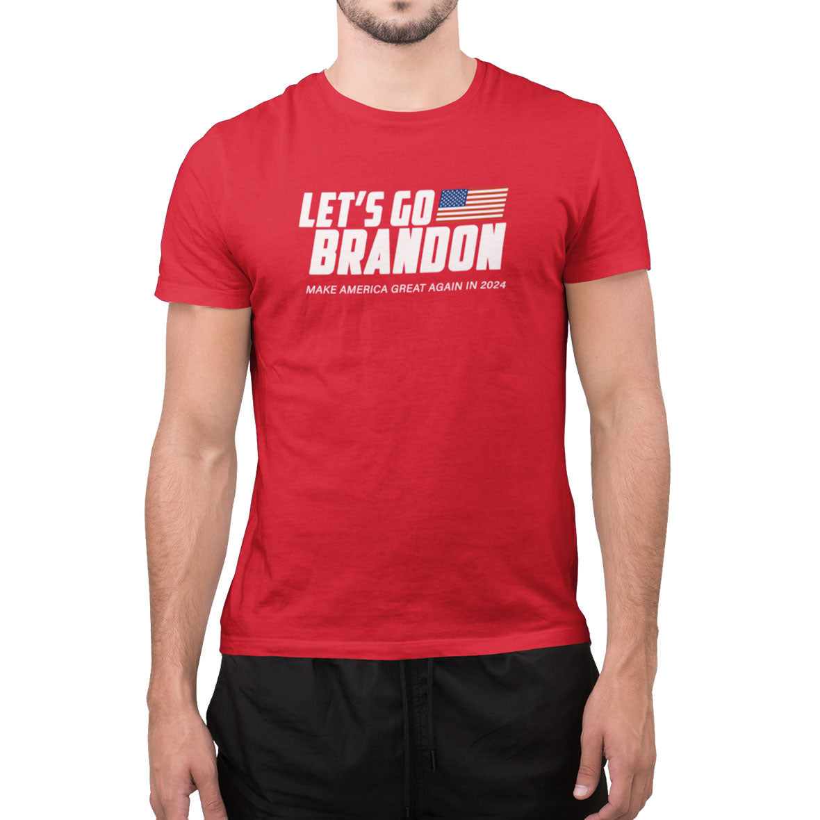 Election 2024 Let's Go Brandon MAGA Mens T Shirt Men's T-Shirts Old Glory SM Red