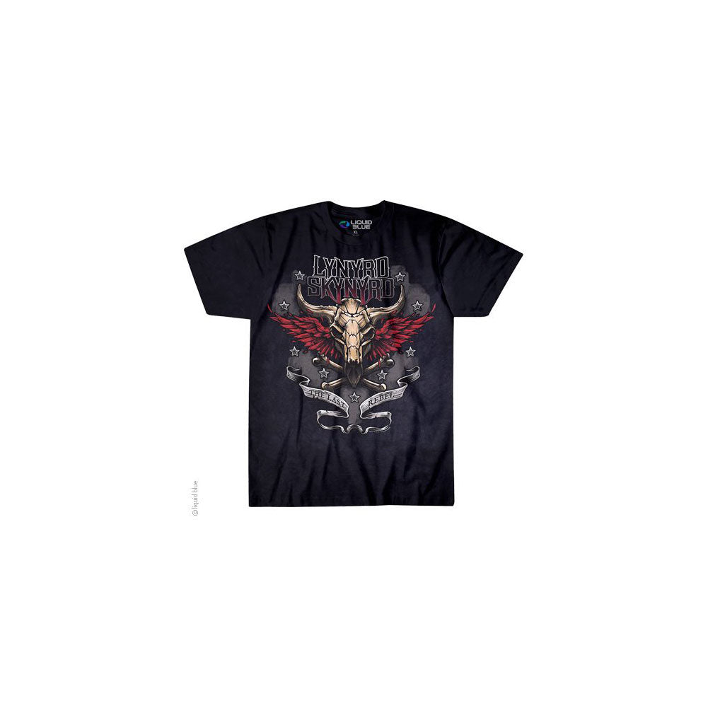 Lynyrd Skynyrd - The Last Rebel Mens T Shirt Men's T-Shirts Liquid Blue MD Black