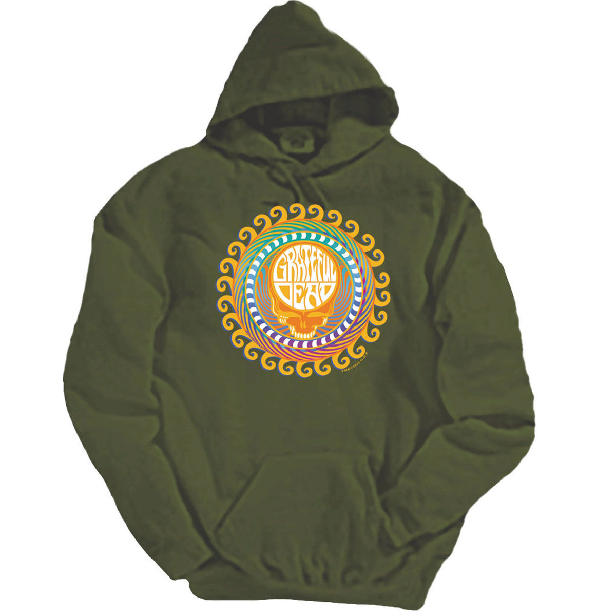Grateful Dead - Orange Sunshine Mens Pullover Hoodie Men's Hoodies Dye In The Sky MD Olive