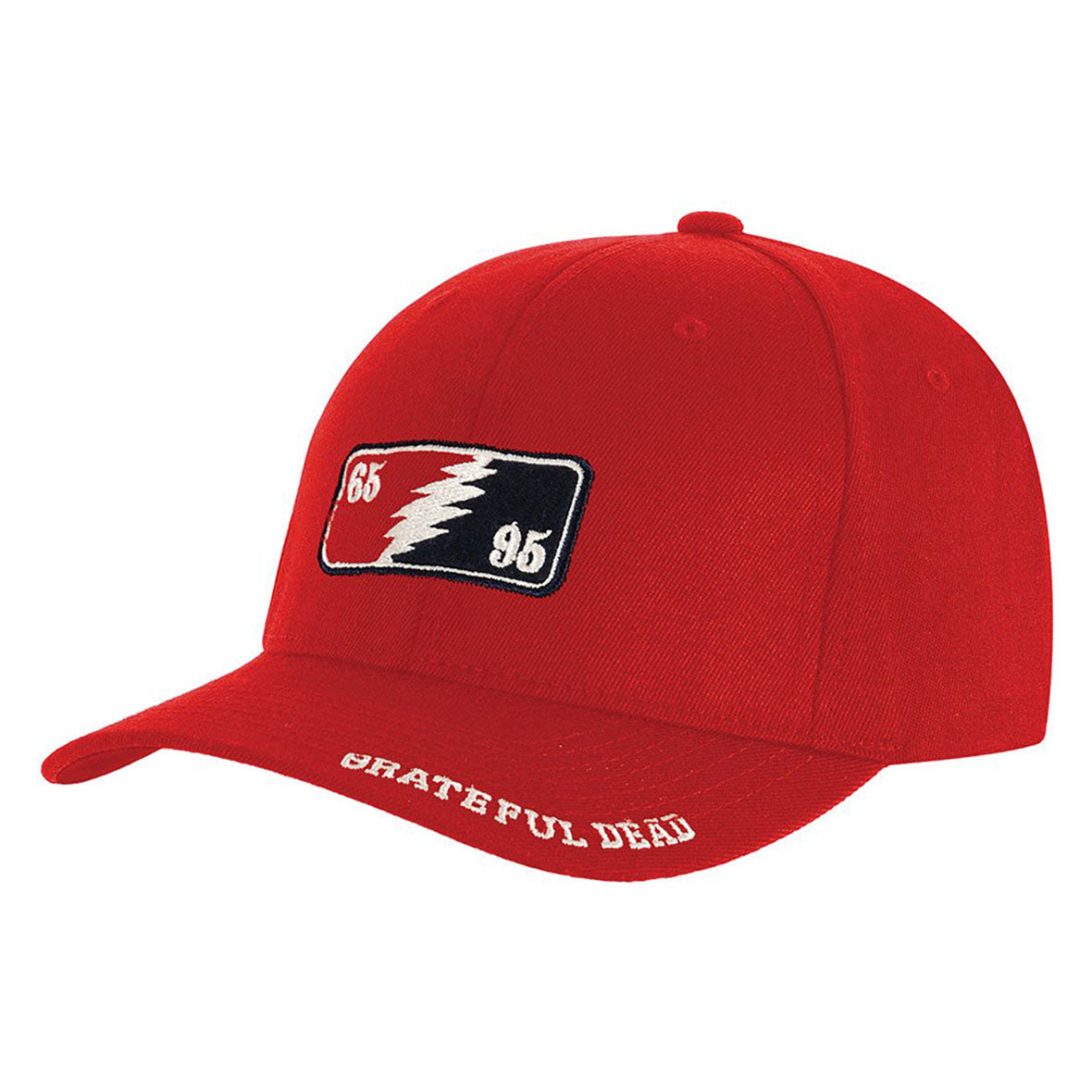 Grateful Dead - GD 65-95 Red Mens Adjustable Baseball Cap Adjustable Baseball Caps Liquid Blue OS Red