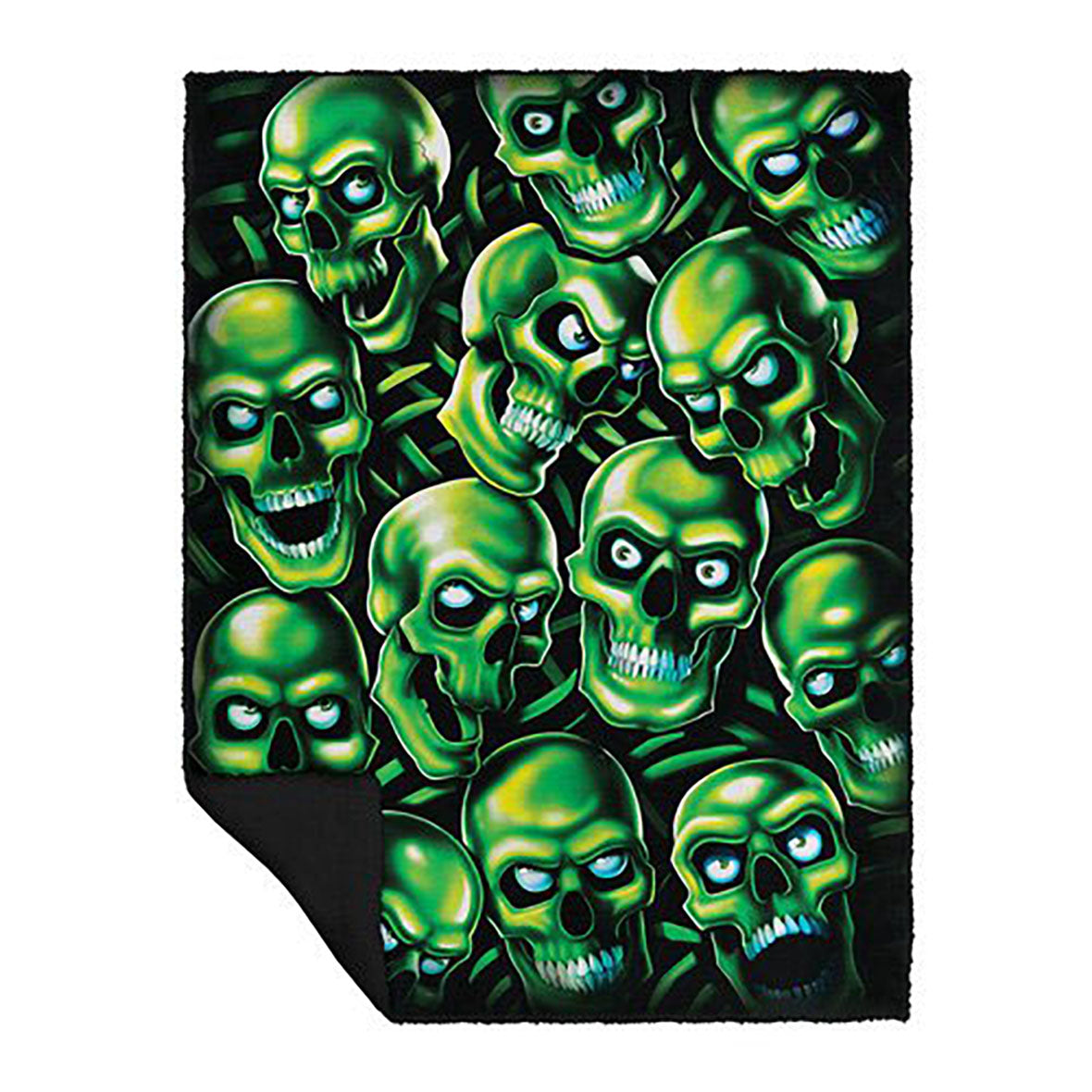 Skull Pile 50x60 Fleece Blanket Blankets & Throws Liquid Blue OS Multi