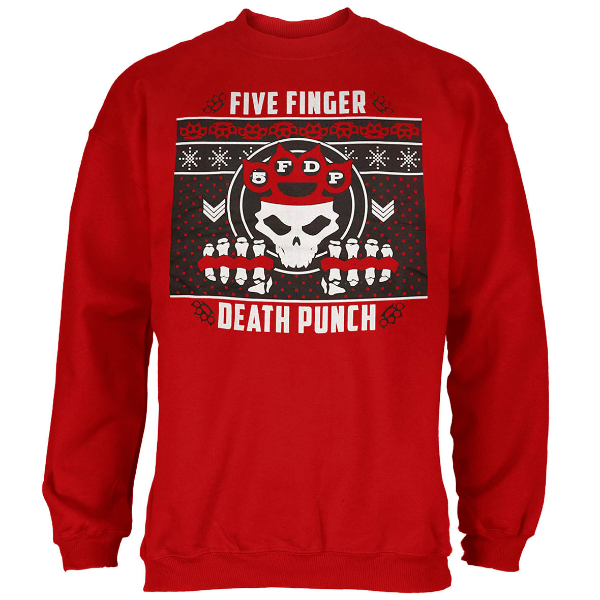 Five Finger Death Punch - Holiday Death Punch Mens Sweatshirt Men's Sweatshirts Global MD Red