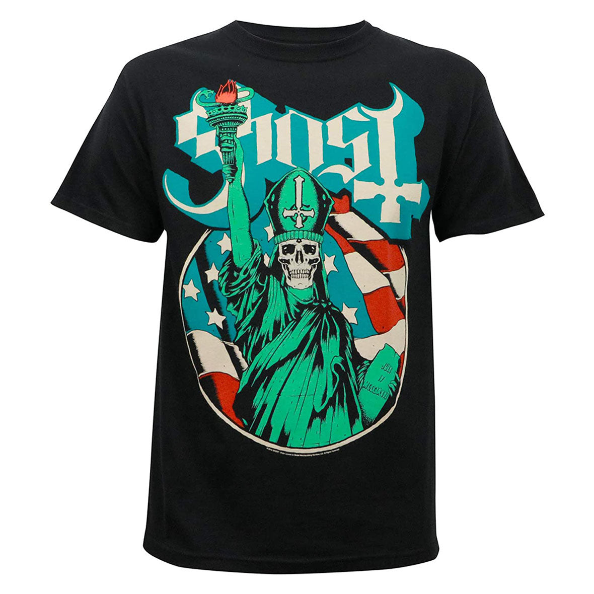 Ghost - Blue Statue Mens T Shirt Men's T-Shirts Global MD Black