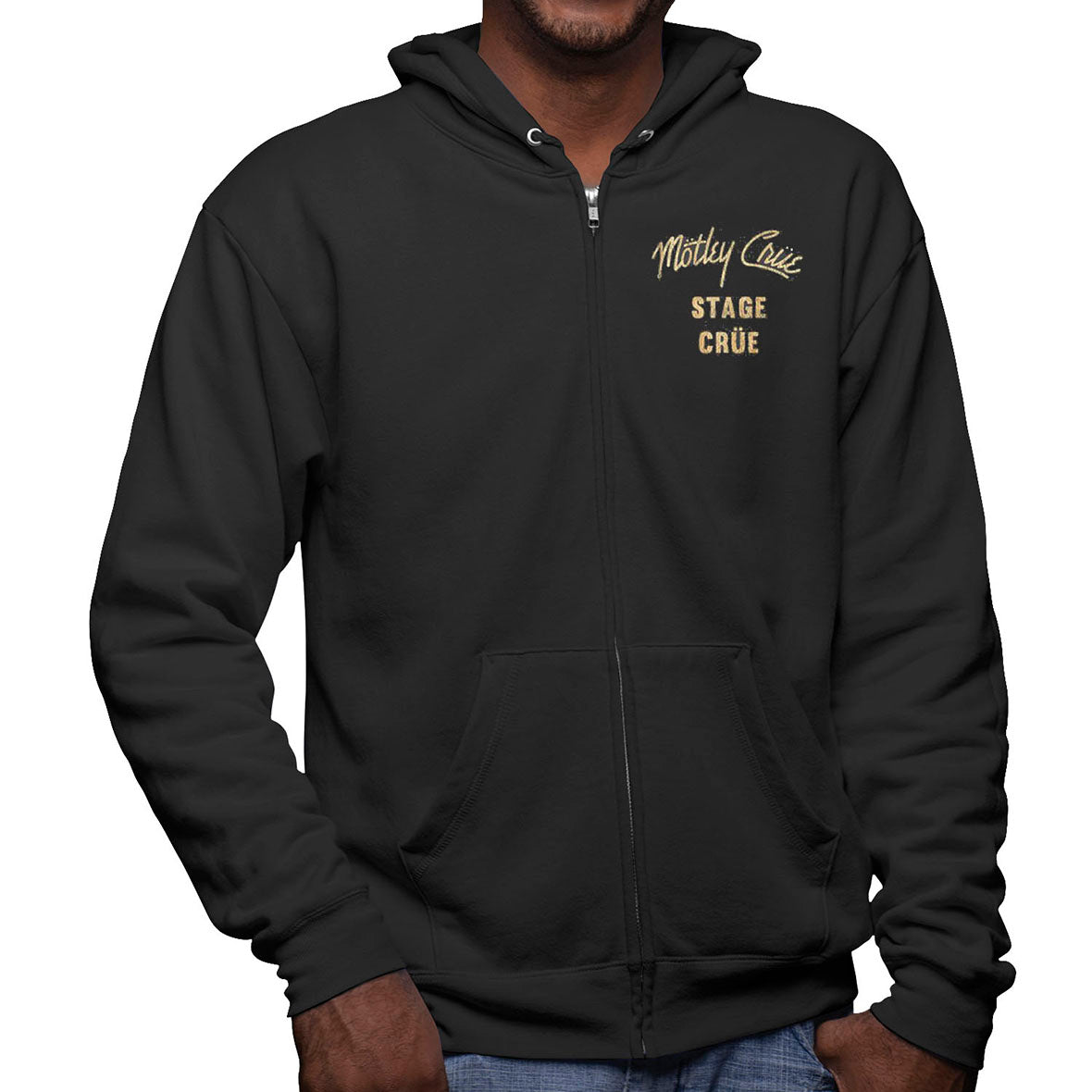 Motley Crue - Civic Arena 1987 Flyer Mens Zip Hoodie Men's Hoodies Global MD Black