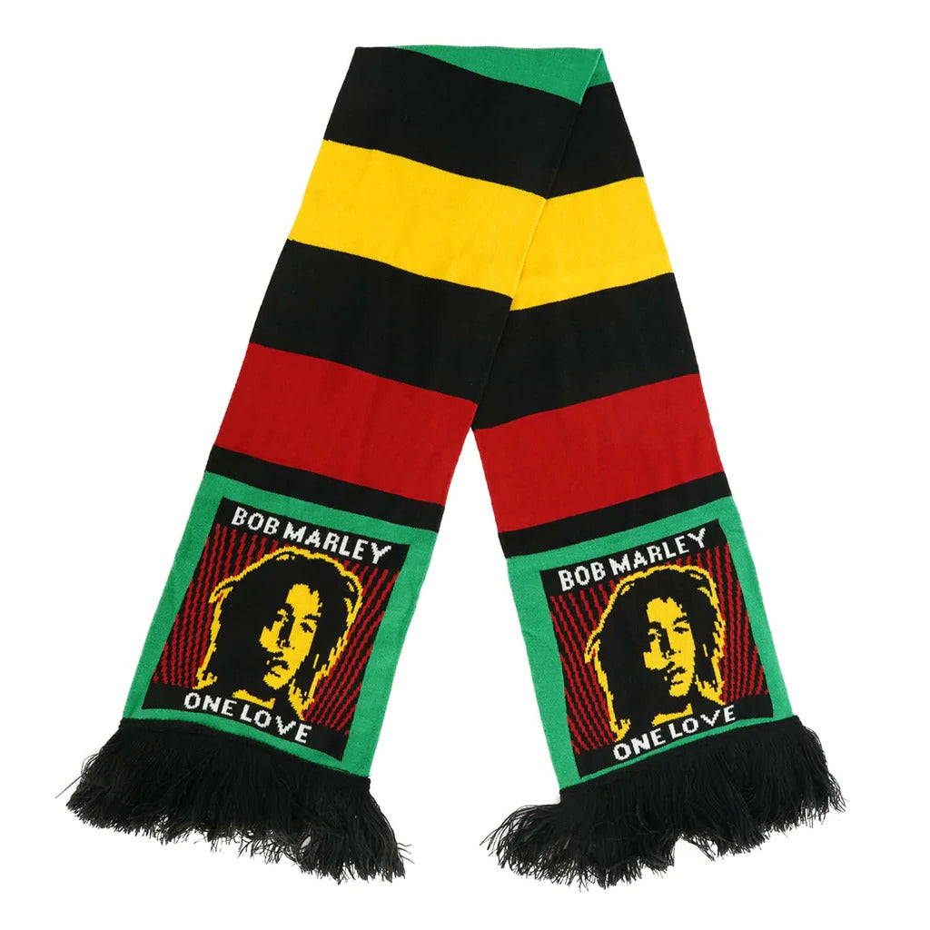 Bob Marley - One Love Striped Scarf Scarves Zion OS Multi