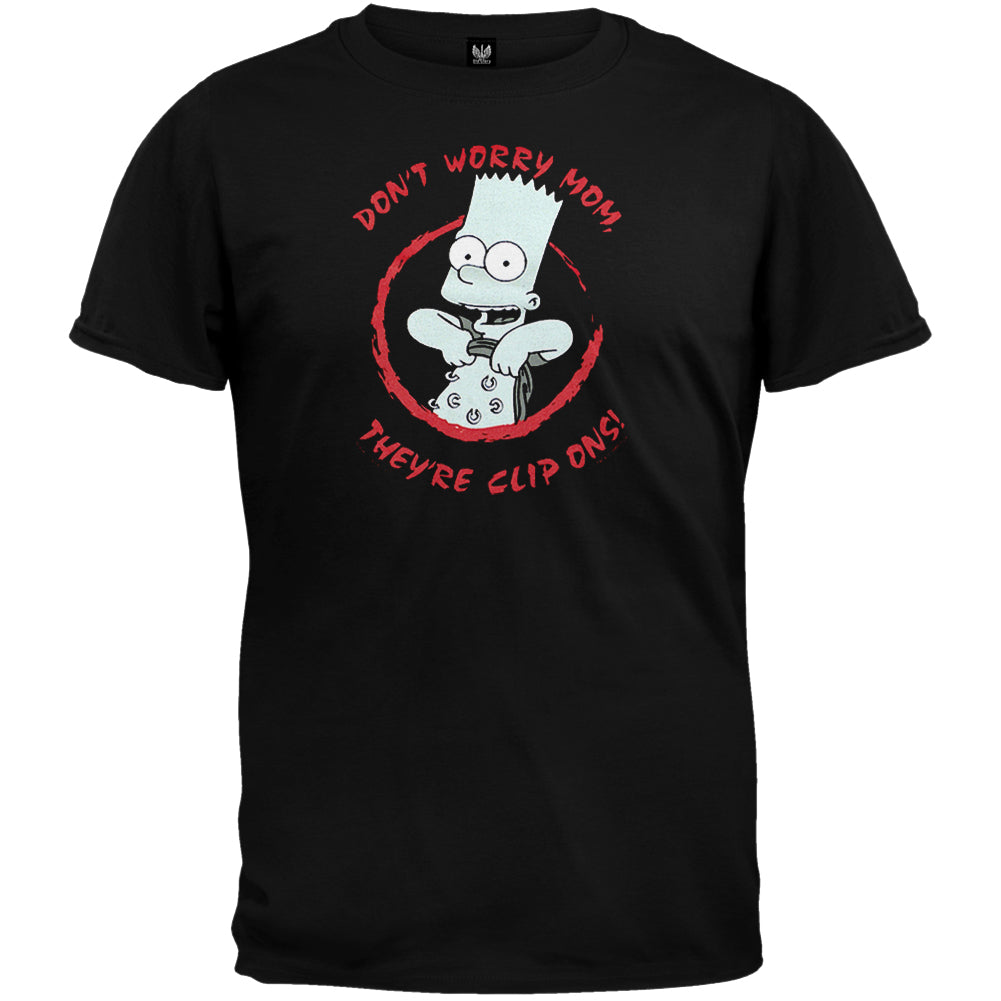 Simpsons - Bart Clipons T-Shirt Men's T-Shirts Simpsons XL Black