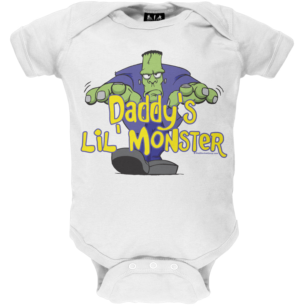 Halloween Daddy's Lil' Monster Baby One Piece Baby One Piece Old Glory 18 White