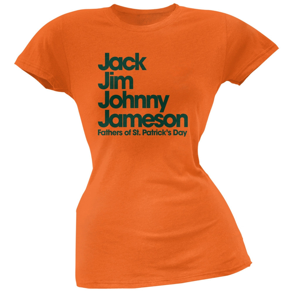 St. Patricks Day - The Four Fathers of St. Patrick's Day Orange Juniors T-Shirt Juniors T-Shirts Old Glory 2XL Orange