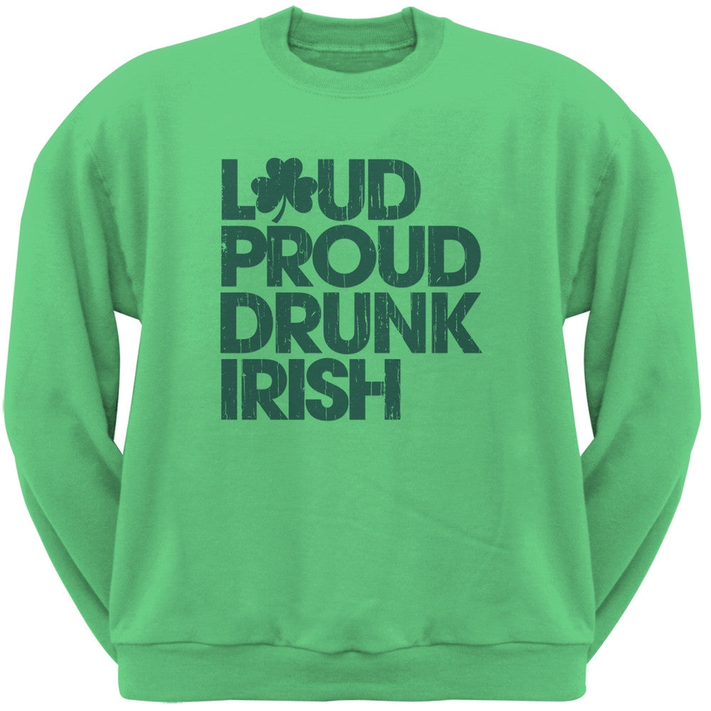 St. Patricks Day - Loud Proud Drunk Irish Irish Green Adult Sweatshirt Men's Sweatshirts Old Glory 2XL Green