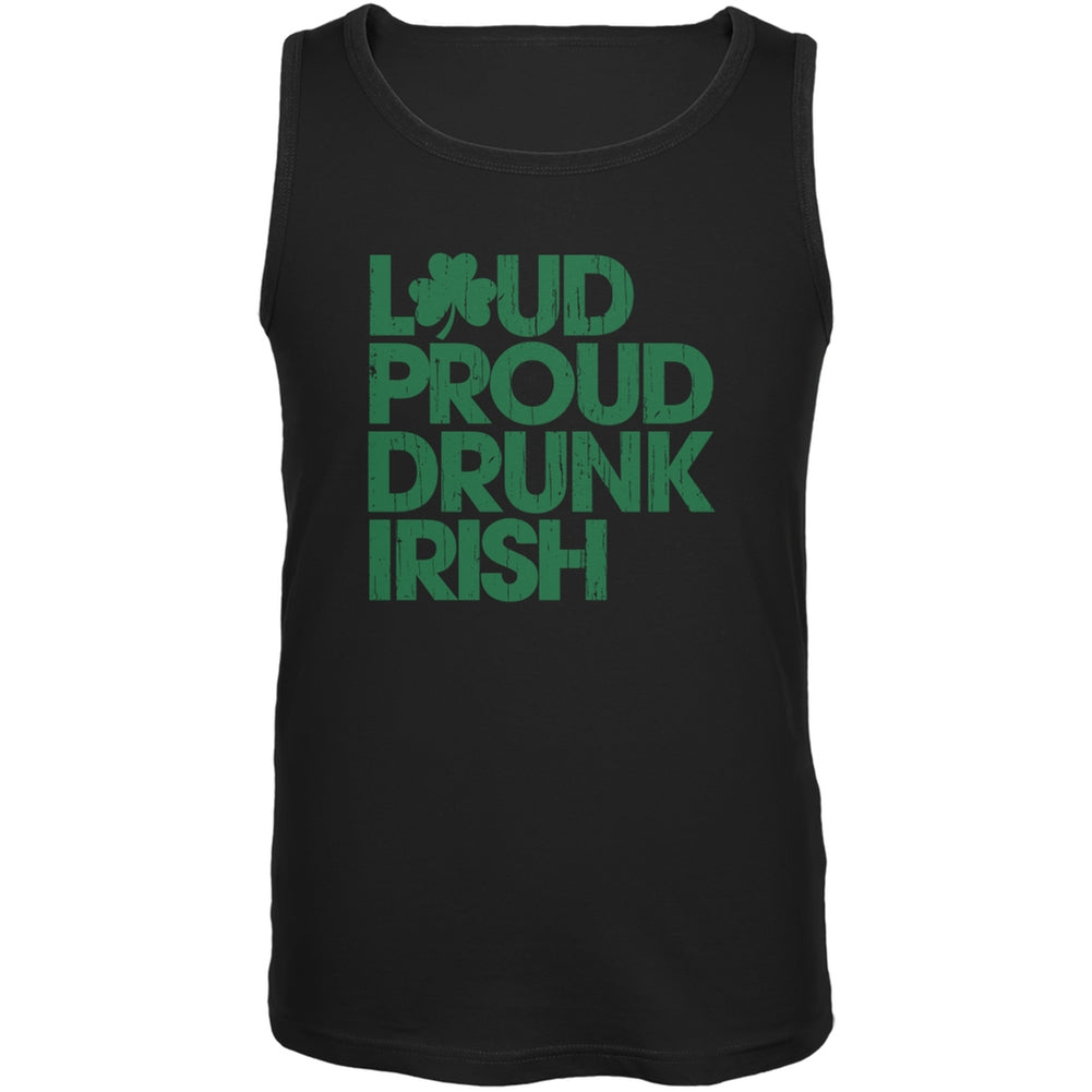 St. Patricks Day - Loud Proud Drunk Irish Black Adult Tank Top Men's Tank Tops Old Glory 2XL Black
