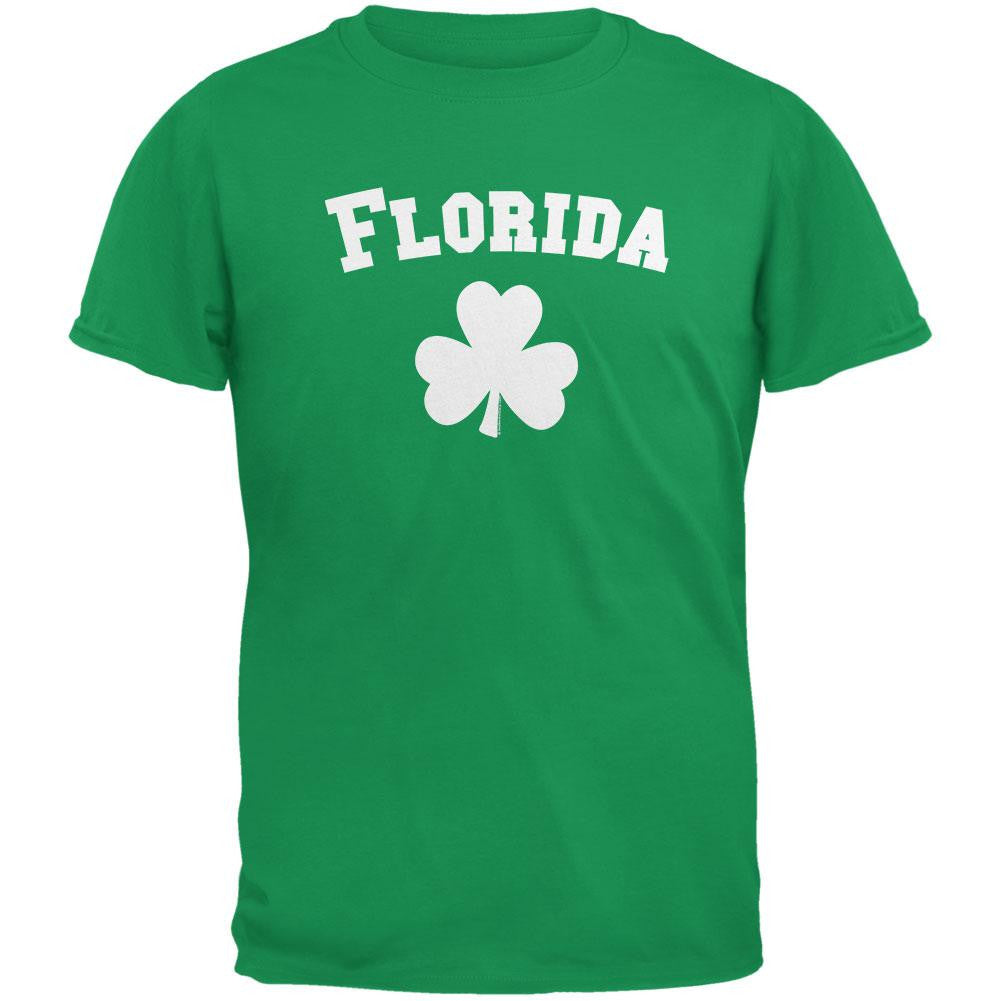 St. Patrick's Day - Florida Shamrock Irish Green Adult T-Shirt Men's T-Shirts Old Glory 2XL Green