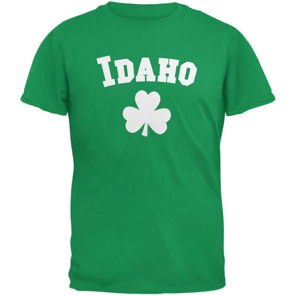 St. Patrick's Day - Idaho Shamrock Irish Green Adult T-Shirt Men's T-Shirts Old Glory 2XL Green