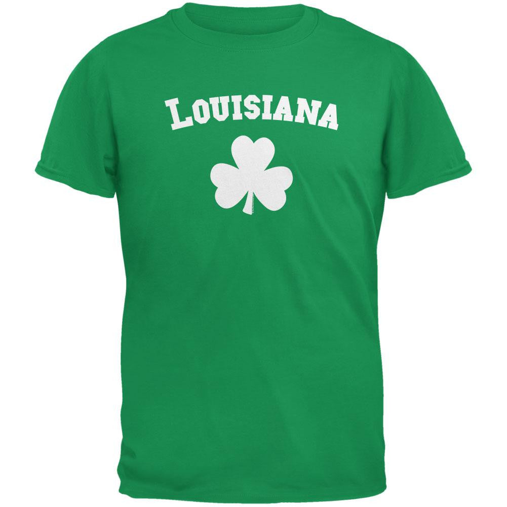 St. Patrick's Day - Louisiana Shamrock Irish Green Adult T-Shirt Men's T-Shirts Old Glory 2XL Green