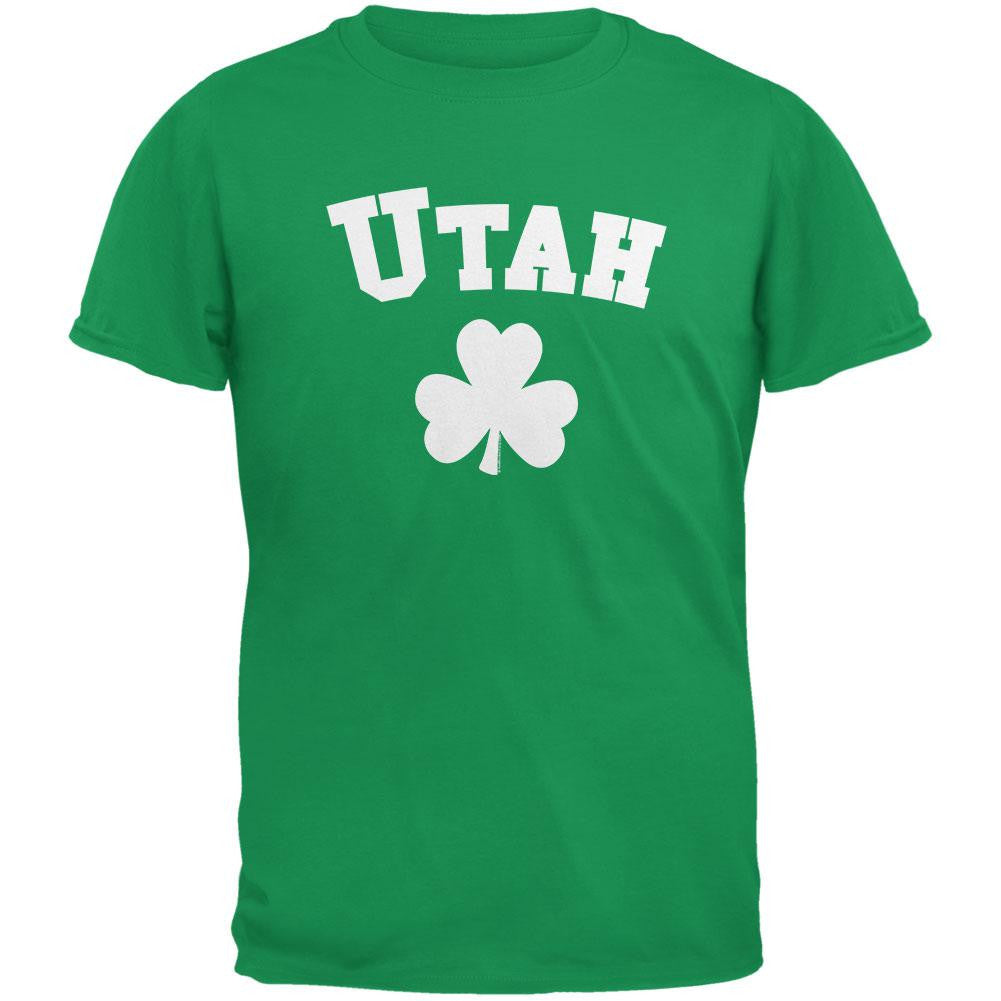 St. Patrick's Day - Utah Shamrock Irish Green Adult T-Shirt Men's T-Shirts Old Glory 2XL Green