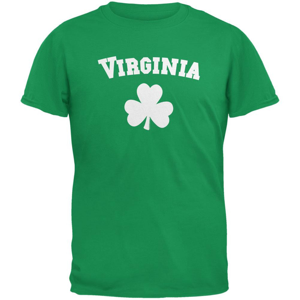 St. Patrick's Day - Virginia Shamrock Irish Green Adult T-Shirt Men's T-Shirts Old Glory 2XL Green