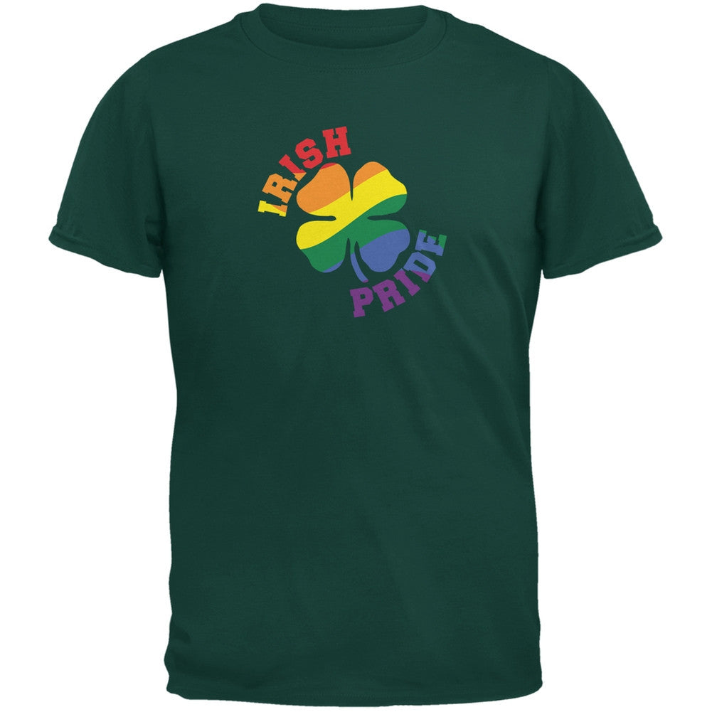 St. Patricks Day Gay Irish Pride Shamrock Forest Green Adult T-Shirt Men's T-Shirts Old Glory 2XL Green