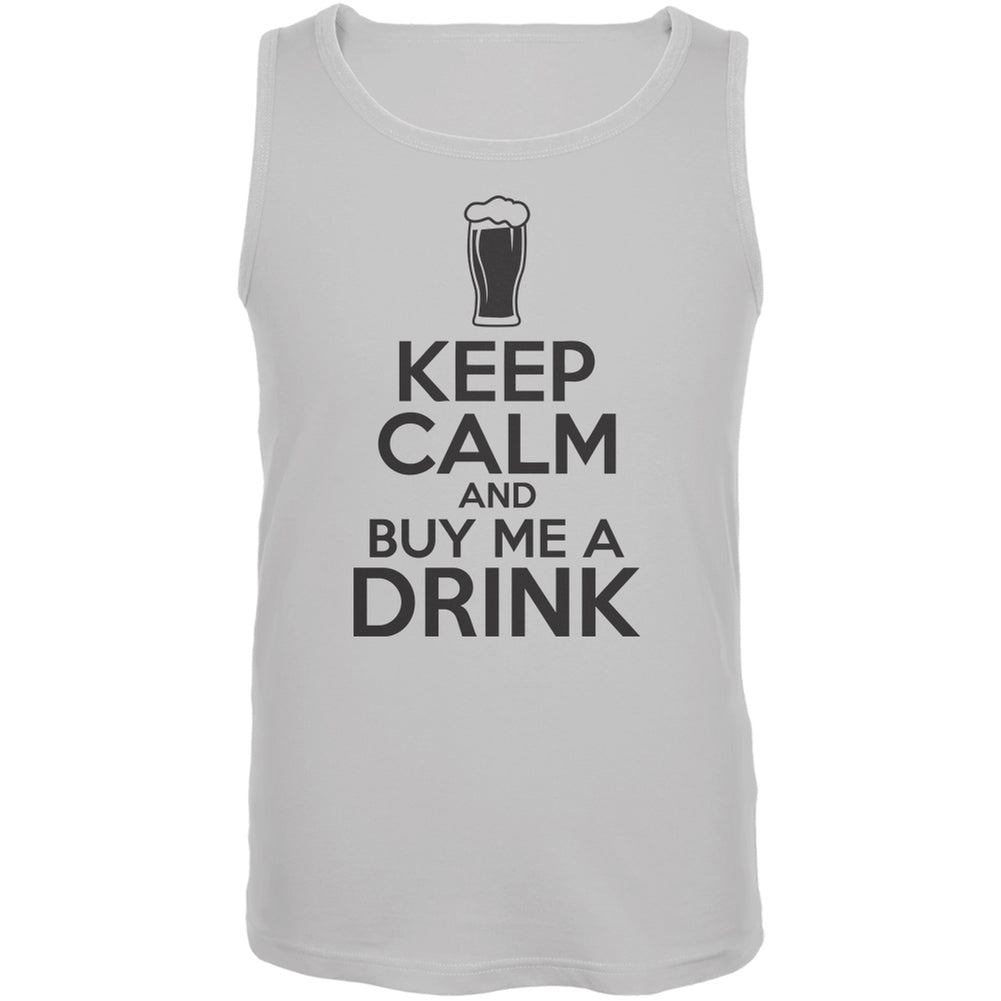 St. Patricks Day - Keep Calm Buy Me A Drink White Adult Tank Top Men's Tank Tops Old Glory 2XL White