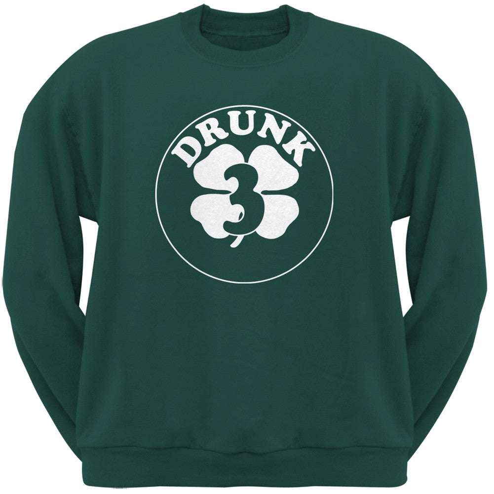 St. Patricks Day - Irish Drunk Three Forest Green Adult Sweatshirt Men's Sweatshirts Old Glory 2XL Green
