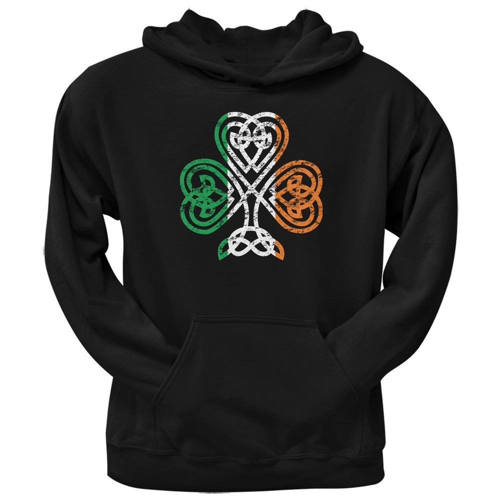 St. Patricks Day - Shamrock Knot Black Adult Hoodie Men's Hoodies Old Glory 2XL Black