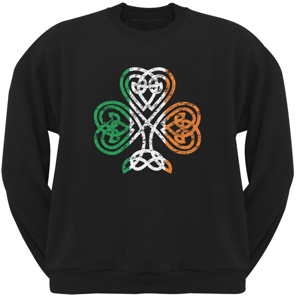 St. Patricks Day - Shamrock Knot Black Adult Sweatshirt Men's Sweatshirts Old Glory 2XL Black