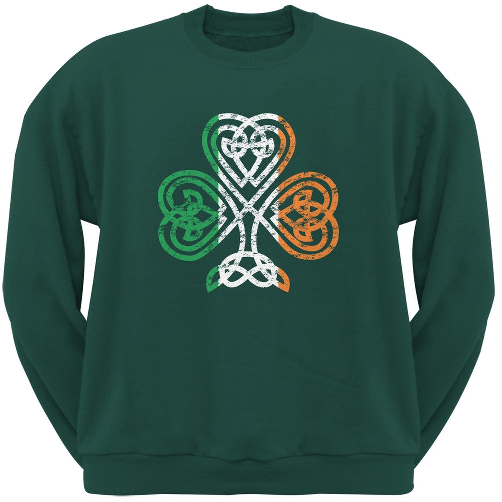 St. Patricks Day - Shamrock Knot Forest Green Adult Sweatshirt Men's Sweatshirts Old Glory 2XL Green