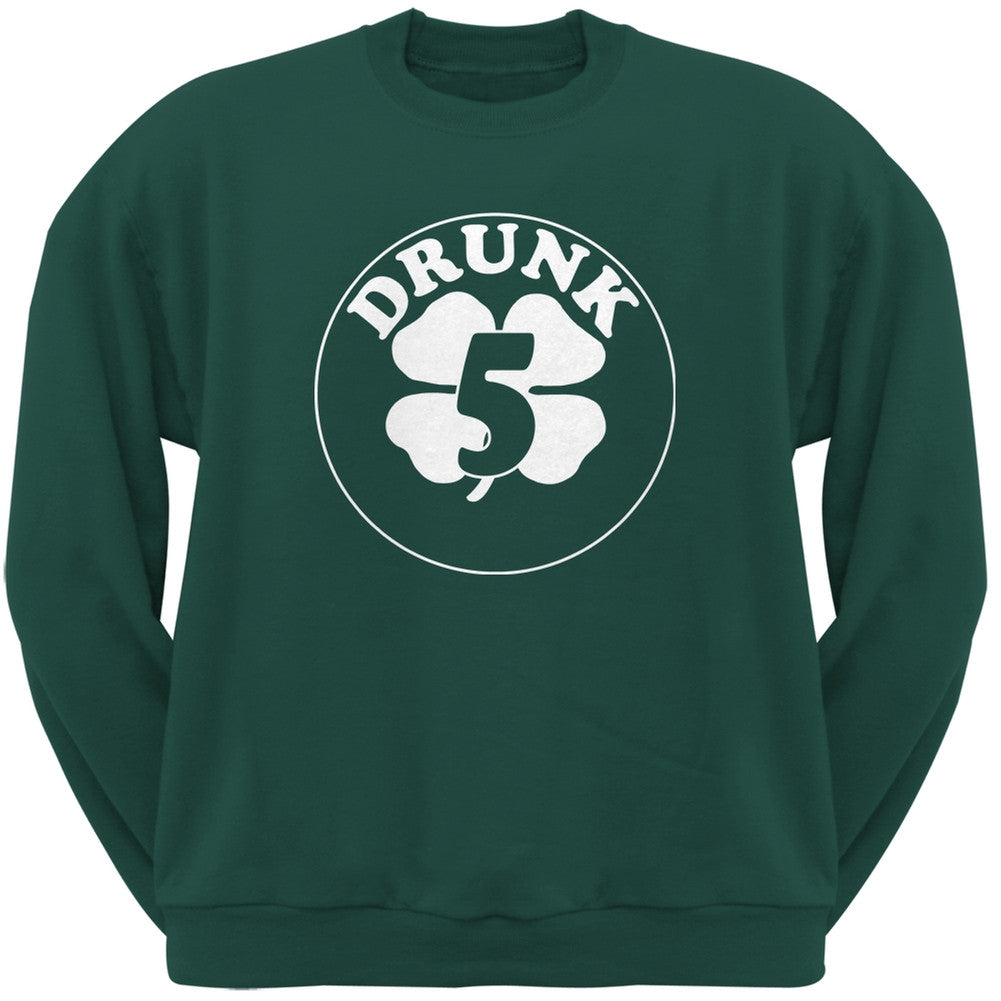 St. Patricks Day - Irish Drunk Five Forest Green Adult Sweatshirt Men's Sweatshirts Old Glory 2XL Green