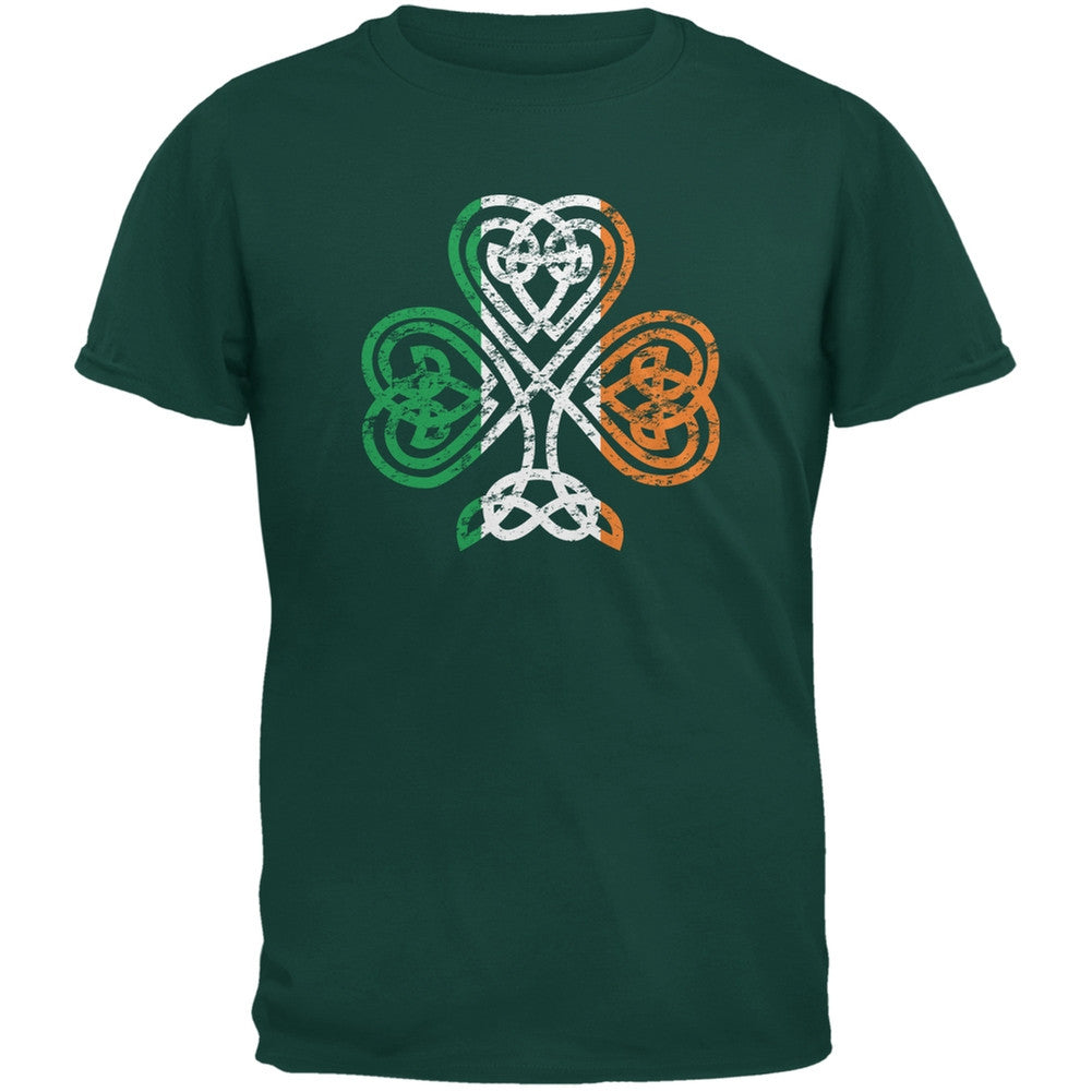 St. Patricks Day - Shamrock Knot Forest Greeen Adult T-Shirt Men's T-Shirts Old Glory 2XL Green