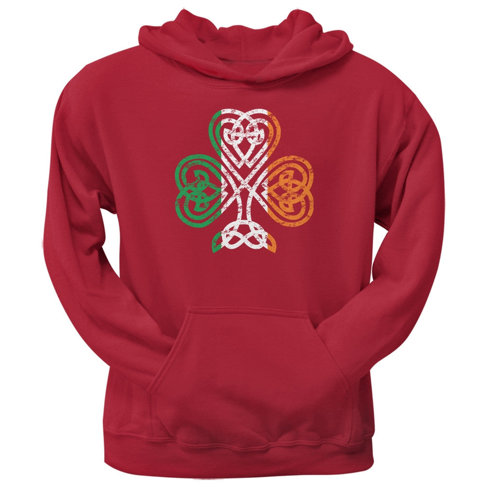 St. Patricks Day - Shamrock Knot Red Adult Hoodie Men's Hoodies Old Glory 2XL Red