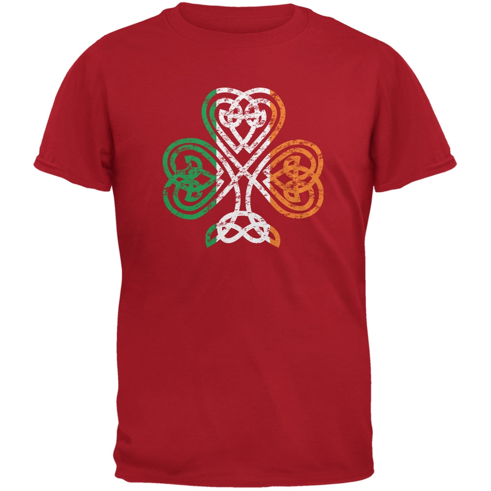 St. Patricks Day - Shamrock Knot Red Adult T-Shirt Men's T-Shirts Old Glory 2XL Red