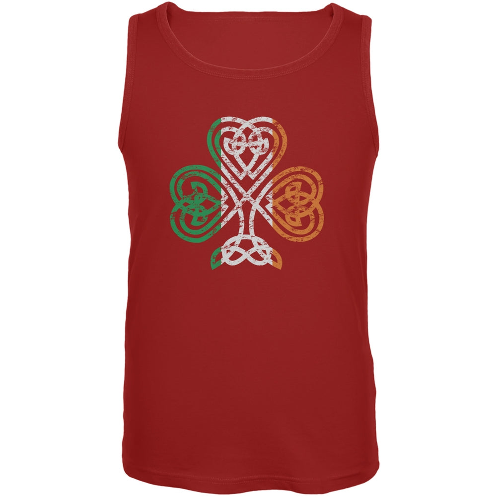 St. Patricks Day - Shamrock Knot Red Adult Tank Top Men's Tank Tops Old Glory 2XL Red