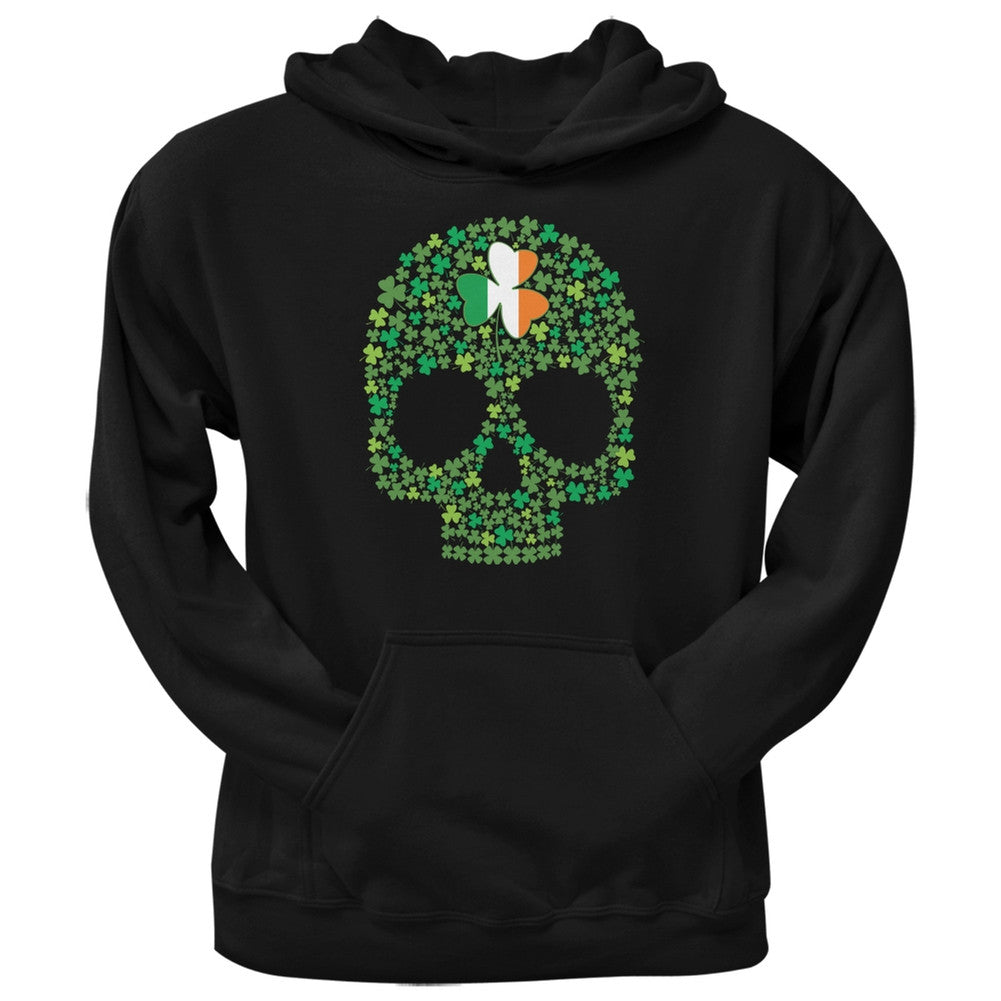 St. Patricks Day - Shamrock Skull Black Adult Hoodie Men's Hoodies Old Glory 2XL Black