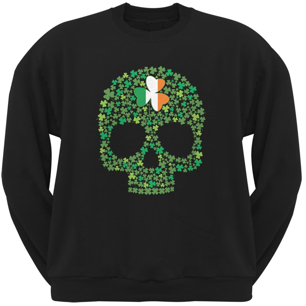 St. Patricks Day - Shamrock Skull Black Adult Sweatshirt Men's Sweatshirts Old Glory 2XL Black
