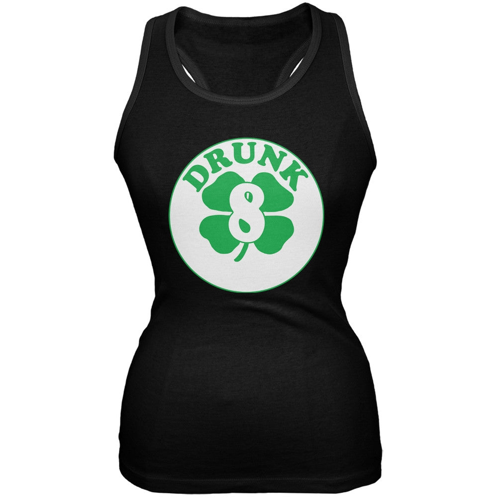 St. Patricks Day - Irish Drunk Eight Black Juniors Soft Tank Top Juniors Tank Tops Old Glory 2XL Black