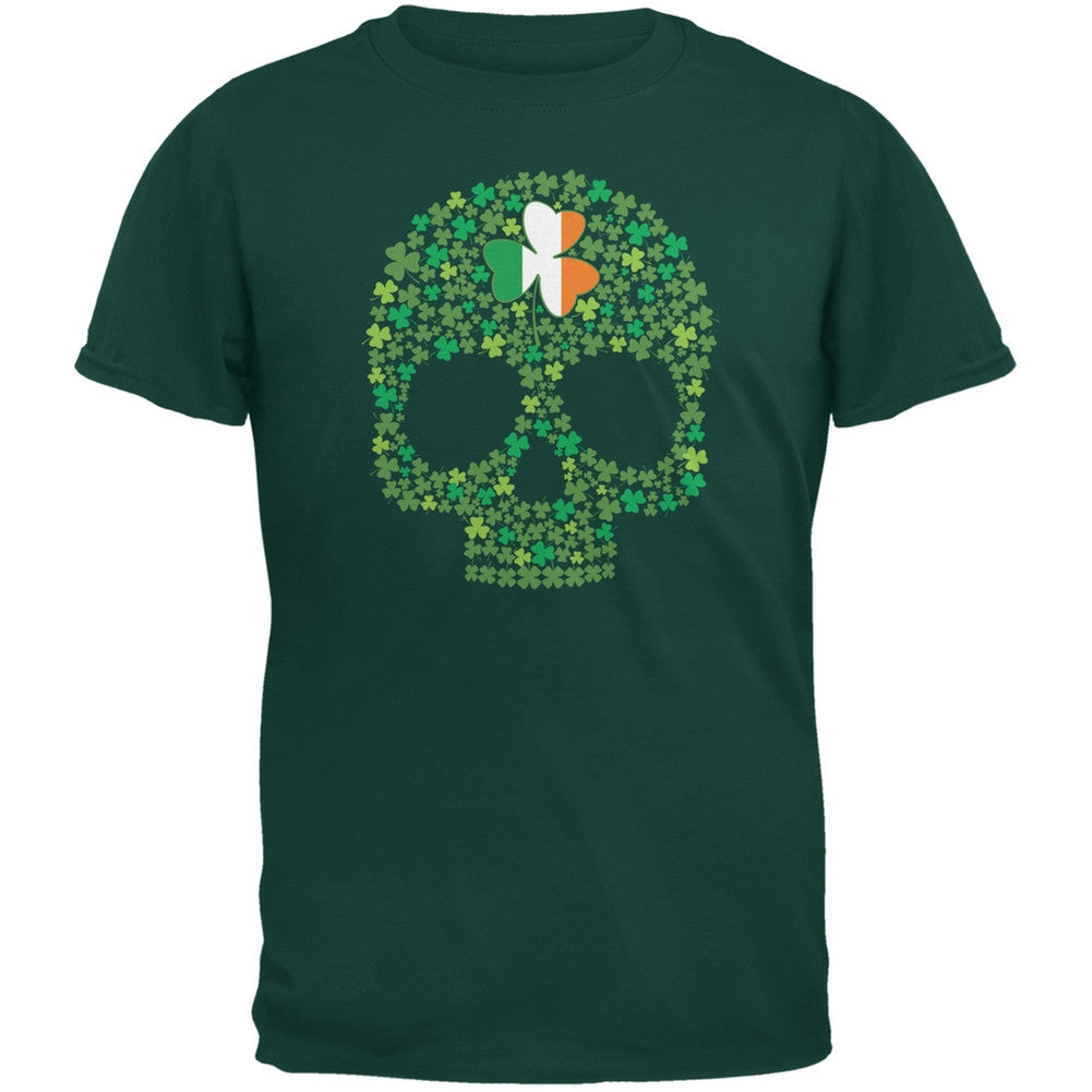 St. Patricks Day - Shamrock Skull Forest Greeen Adult T-Shirt Men's T-Shirts Old Glory 2XL Green