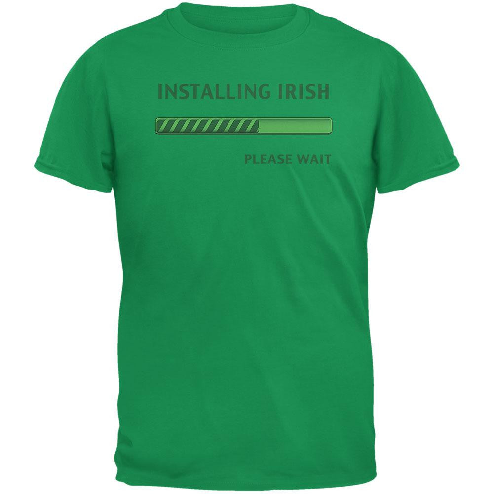 St. Patricks Day Installing Irish Funny Irish Green Adult T-Shirt Men's T-Shirts Old Glory 2XL Green