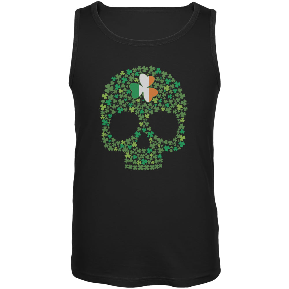 St. Patricks Day - Shamrock Skull Black Adult Tank Top Men's Tank Tops Old Glory 3XL Black