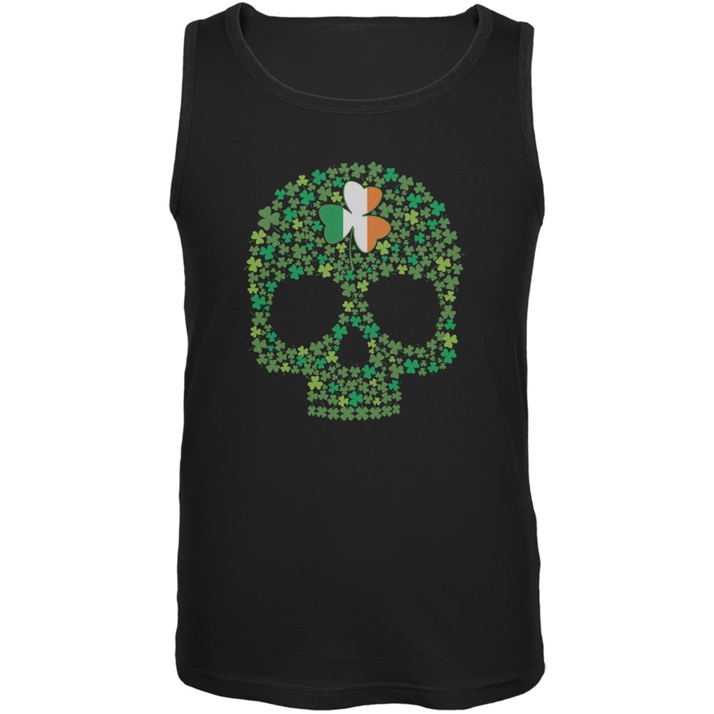 St. Patricks Day - Shamrock Skull Black Adult Tank Top Men's Tank Tops Old Glory 2XL Black