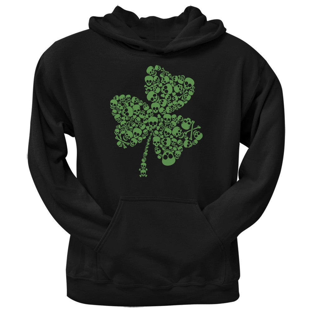 St. Patricks Day - Skull Shamrock Black Adult Hoodie Men's Hoodies Old Glory 2XL Black