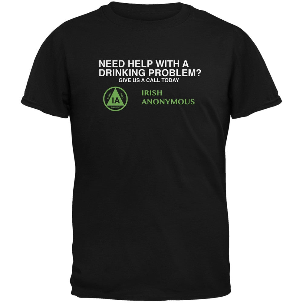 St. Patrick's Day - Irish Anonymous Black Adult T-Shirt Men's T-Shirts Old Glory 2XL Black