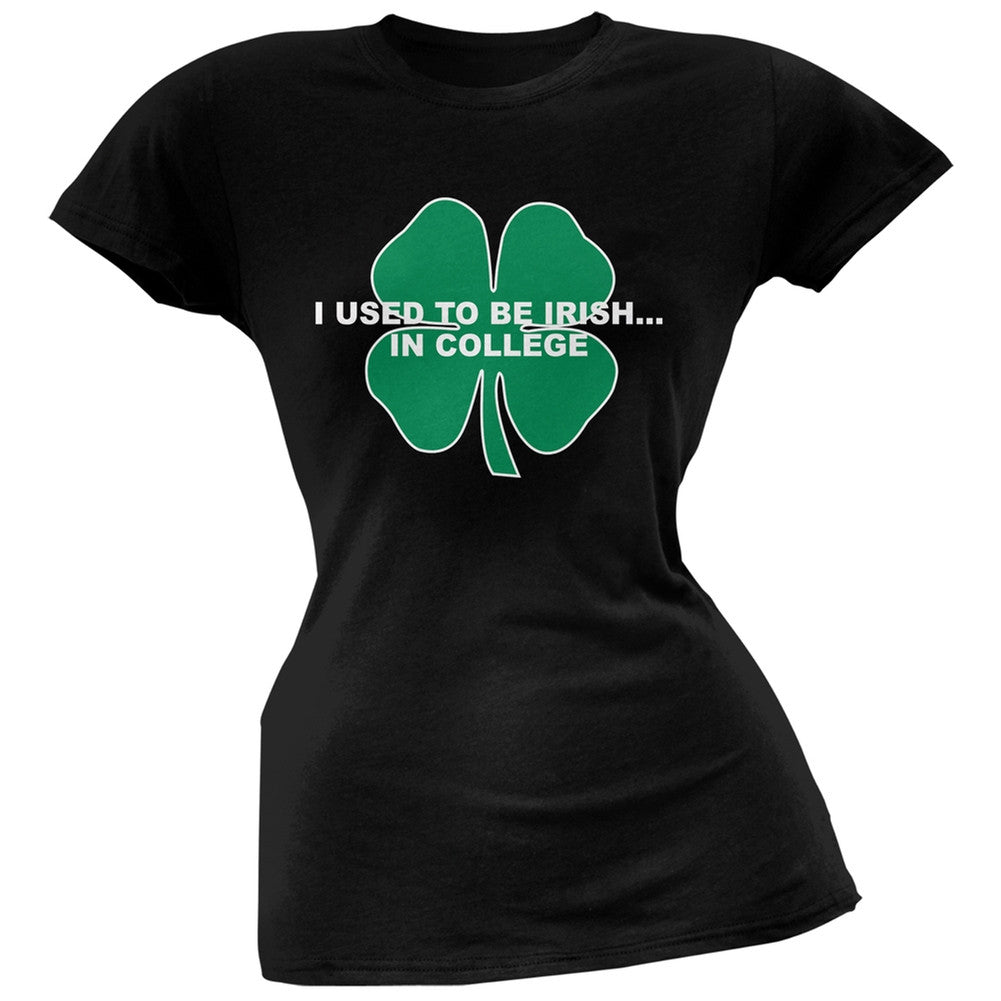 St. Patrick's Day - I Used To Be Irish Black Juniors Soft T-Shirt Juniors T-Shirts Old Glory 2XL Black