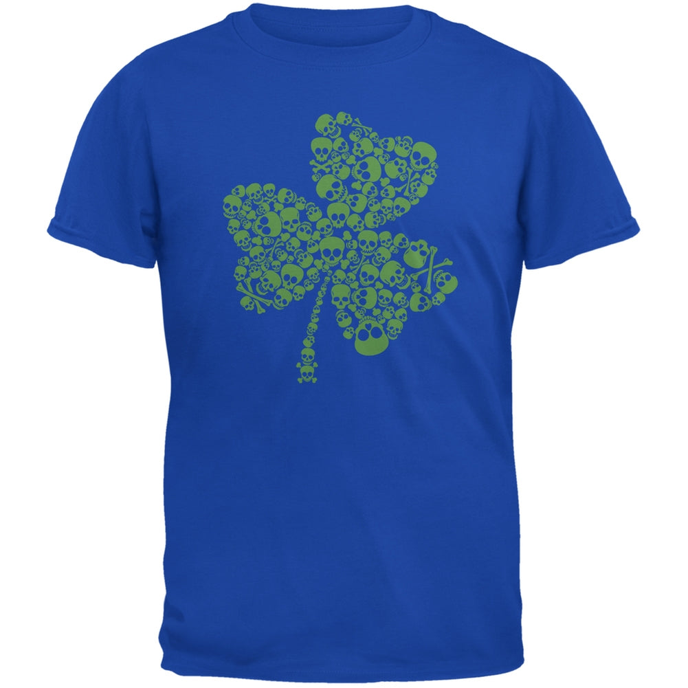 St. Patricks Day - Skull Shamrock Royal Adult T-Shirt Men's T-Shirts Old Glory 2XL Blue