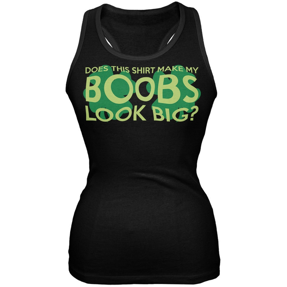 St. Patricks Day Big Irish Boobs Funny Black Juniors Soft Tank Top Juniors T-Shirts Old Glory 2XL Black