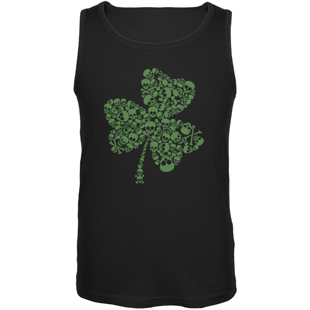 St. Patricks Day - Skull Shamrock Black Adult Tank Top Men's Tank Tops Old Glory 2XL Black
