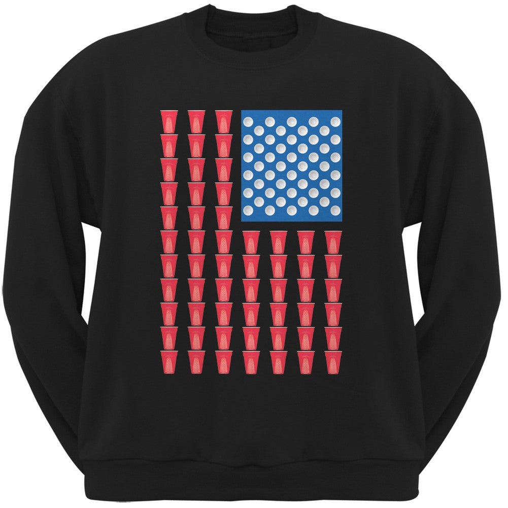 St. Patricks Day - American Flag Party Cups Black Adult Sweatshirt Men's Sweatshirts Old Glory 2XL Black