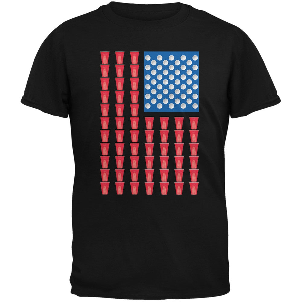 St. Patricks Day - American Flag Party Cups Black Adult T-Shirt Men's T-Shirts Old Glory 2XL Black
