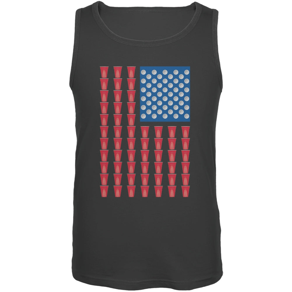 St. Patricks Day - American Flag Party Cups Charcoal Adult Tank Top Men's Tank Tops Old Glory 2XL Grey