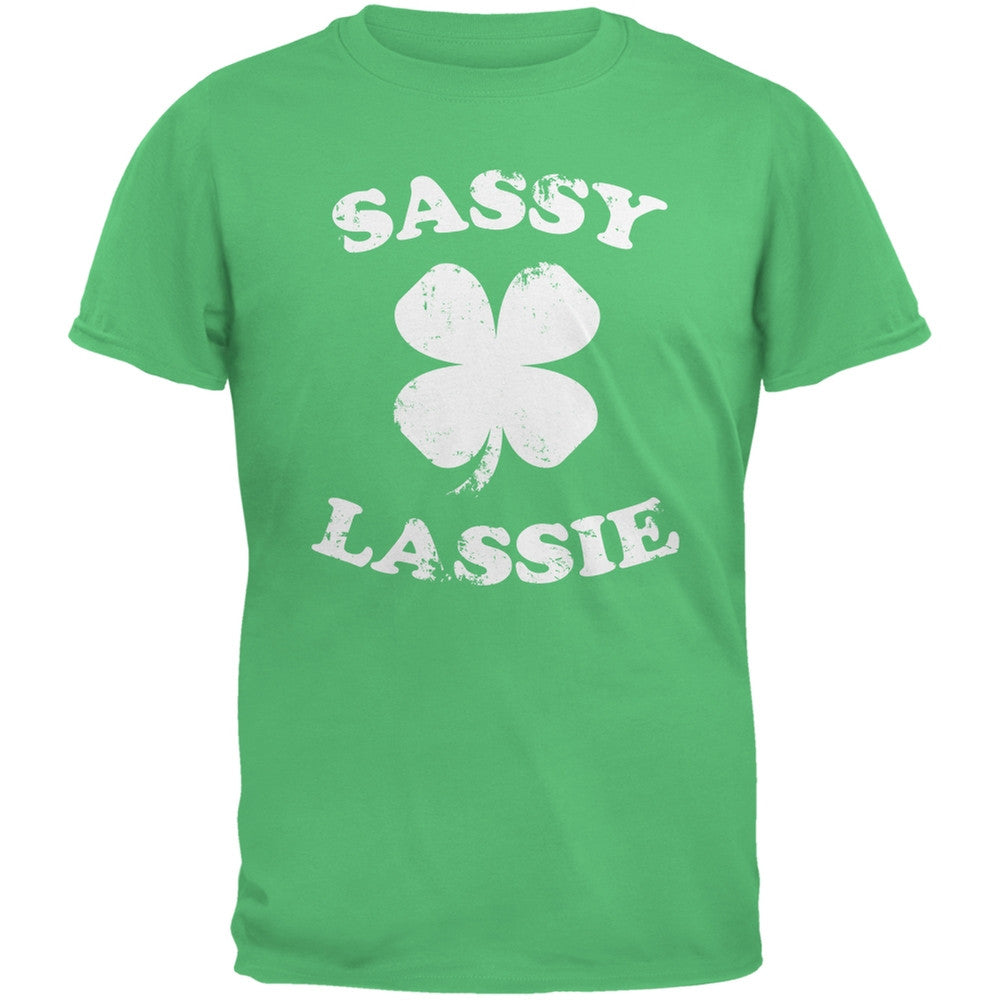St. Patricks Day - Sassy Irish Lassie Irish Green Adult T-Shirt Men's T-Shirts Old Glory 2XL Green